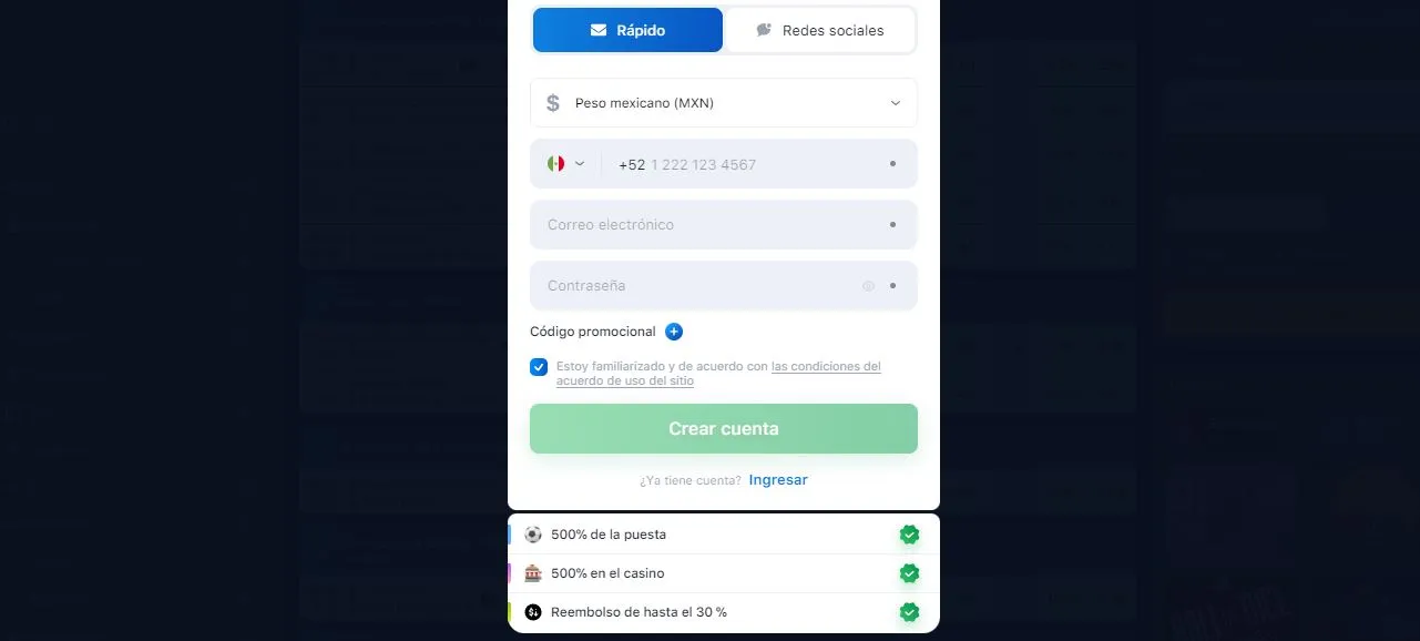 Proceso de registro